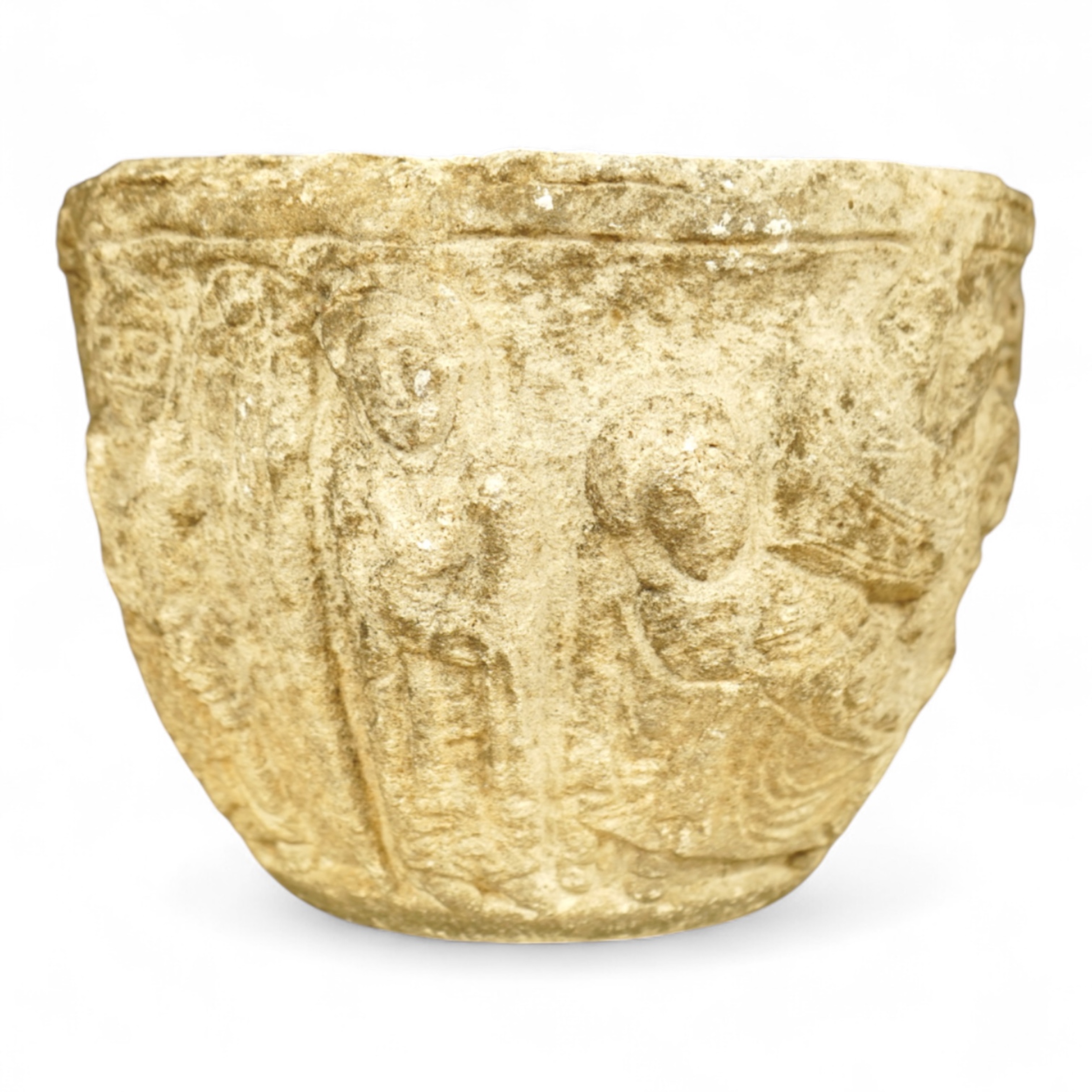 A Romanesque style reconstituted stone planter, 31cm in diameter